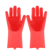 Load image into Gallery viewer, Magic Silicone Dishwashing Scrubber Dish Washing Sponge Rubber Scrub Gloves Kitchen Cleaning 1 Pair
